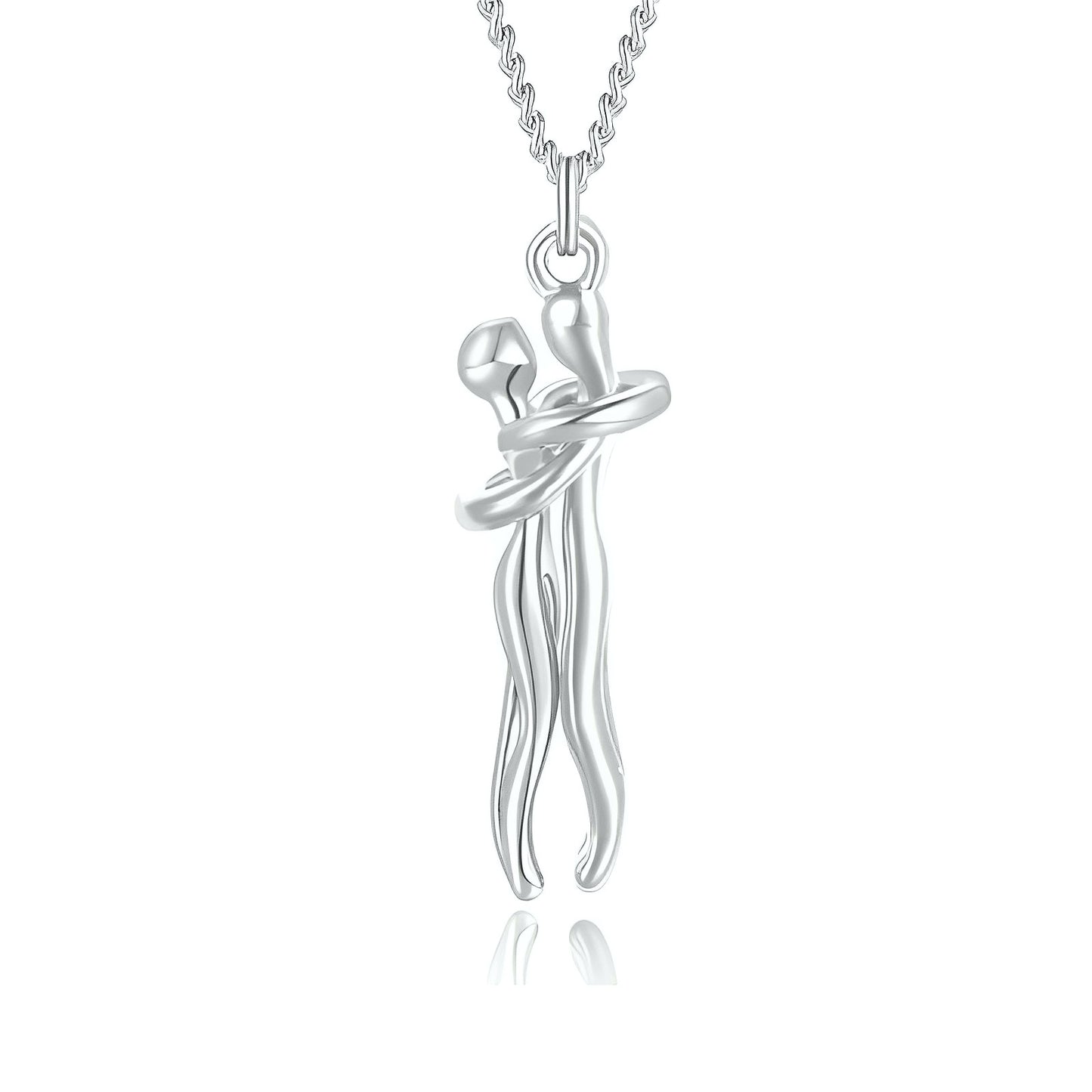 Couple Plated Metal Hug Necklace - The Perfect Gift for Loved One