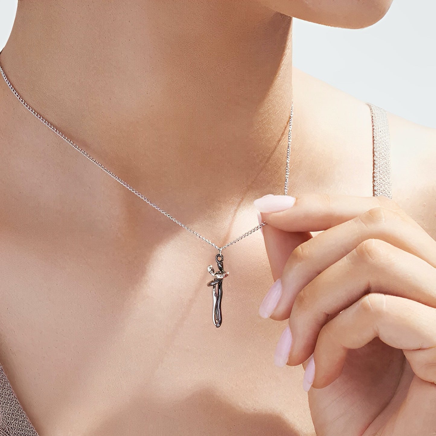 Couple Plated Metal Hug Necklace - The Perfect Gift for Loved One
