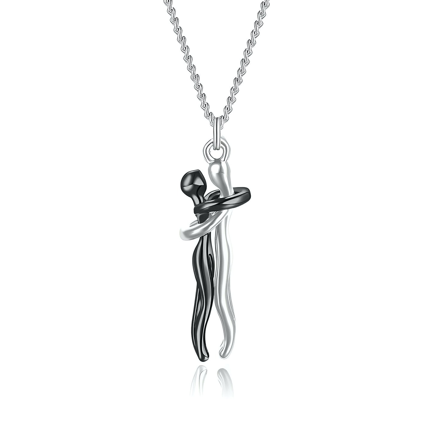 Couple Plated Metal Hug Necklace - The Perfect Gift for Loved One