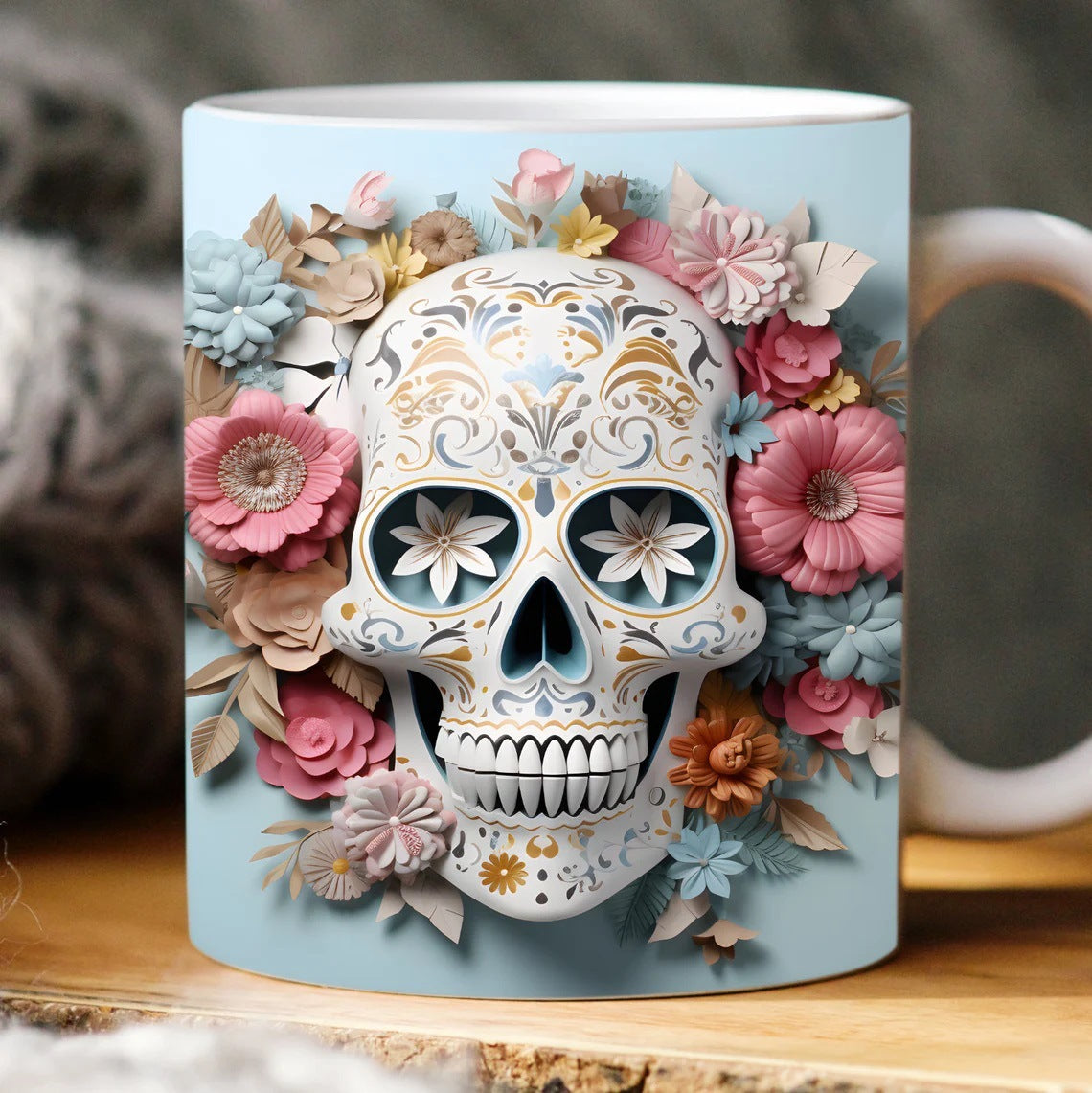 3D Skull Halloween Mug