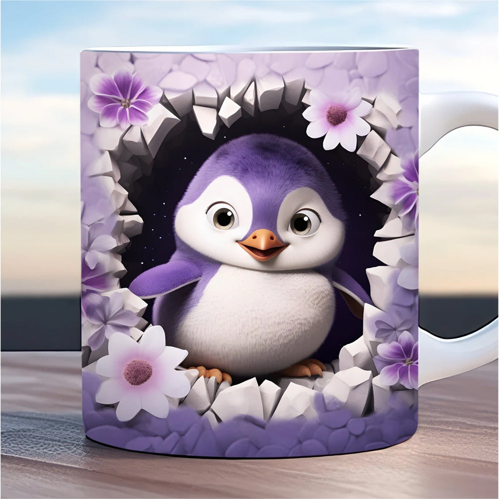 3D Penguin Ceramic Coffee Mug