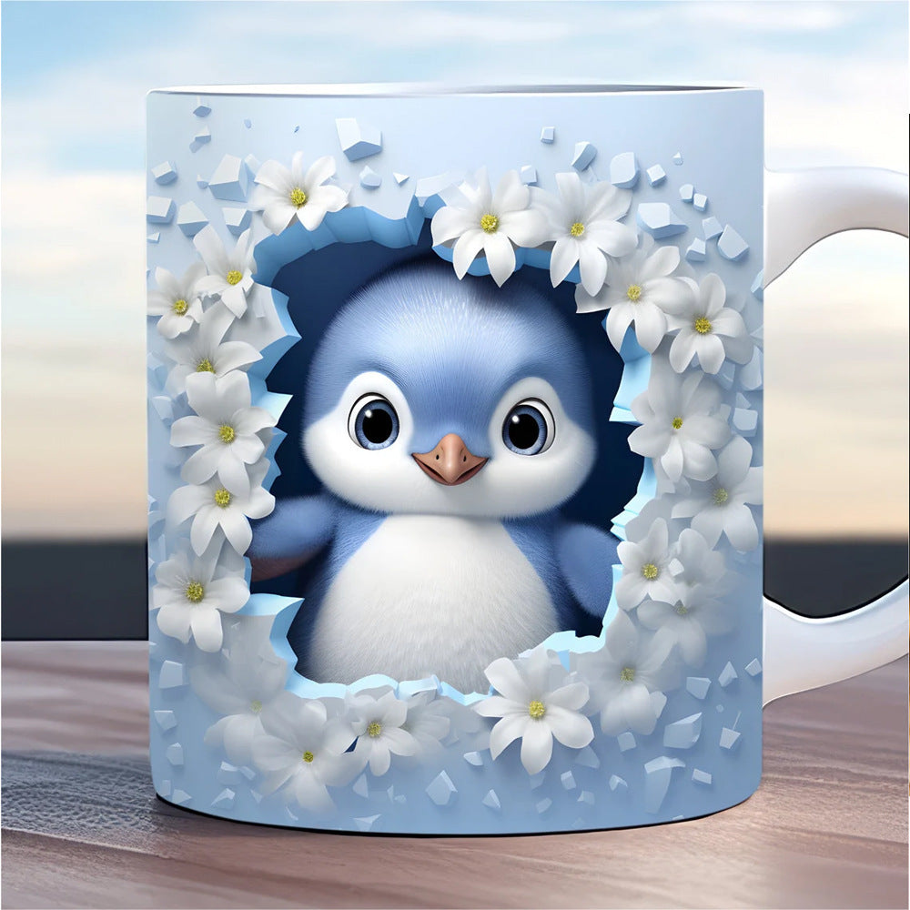 3D Penguin Ceramic Coffee Mug