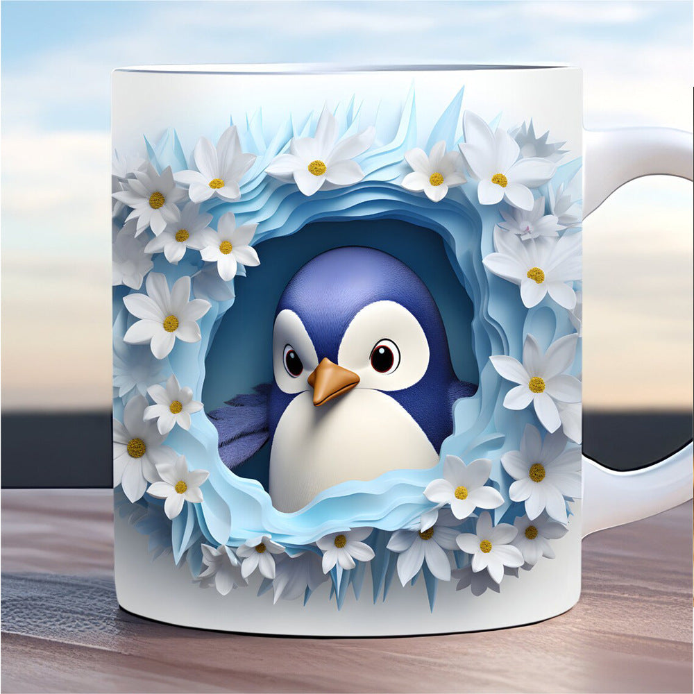 3D Penguin Ceramic Coffee Mug