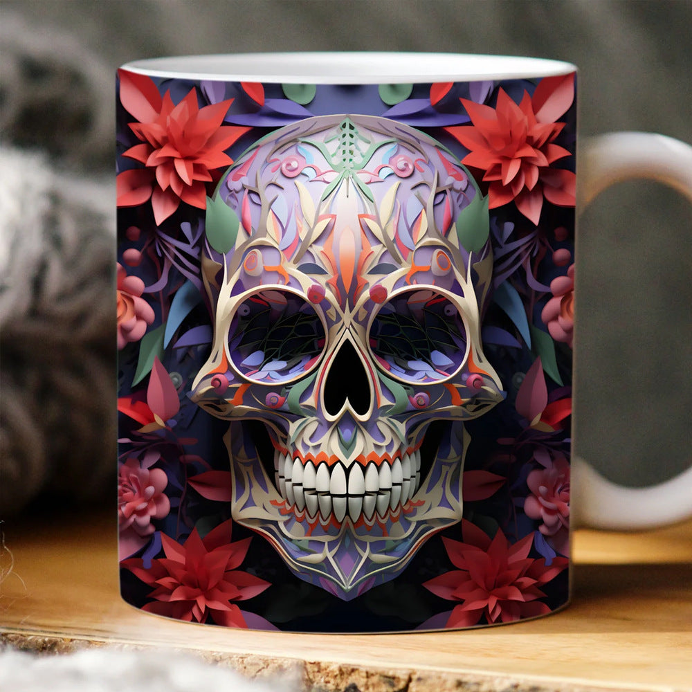 3D Skull Halloween Mug