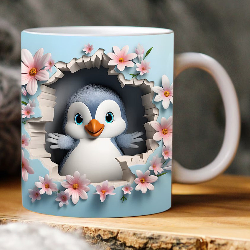 3D Penguin Ceramic Coffee Mug