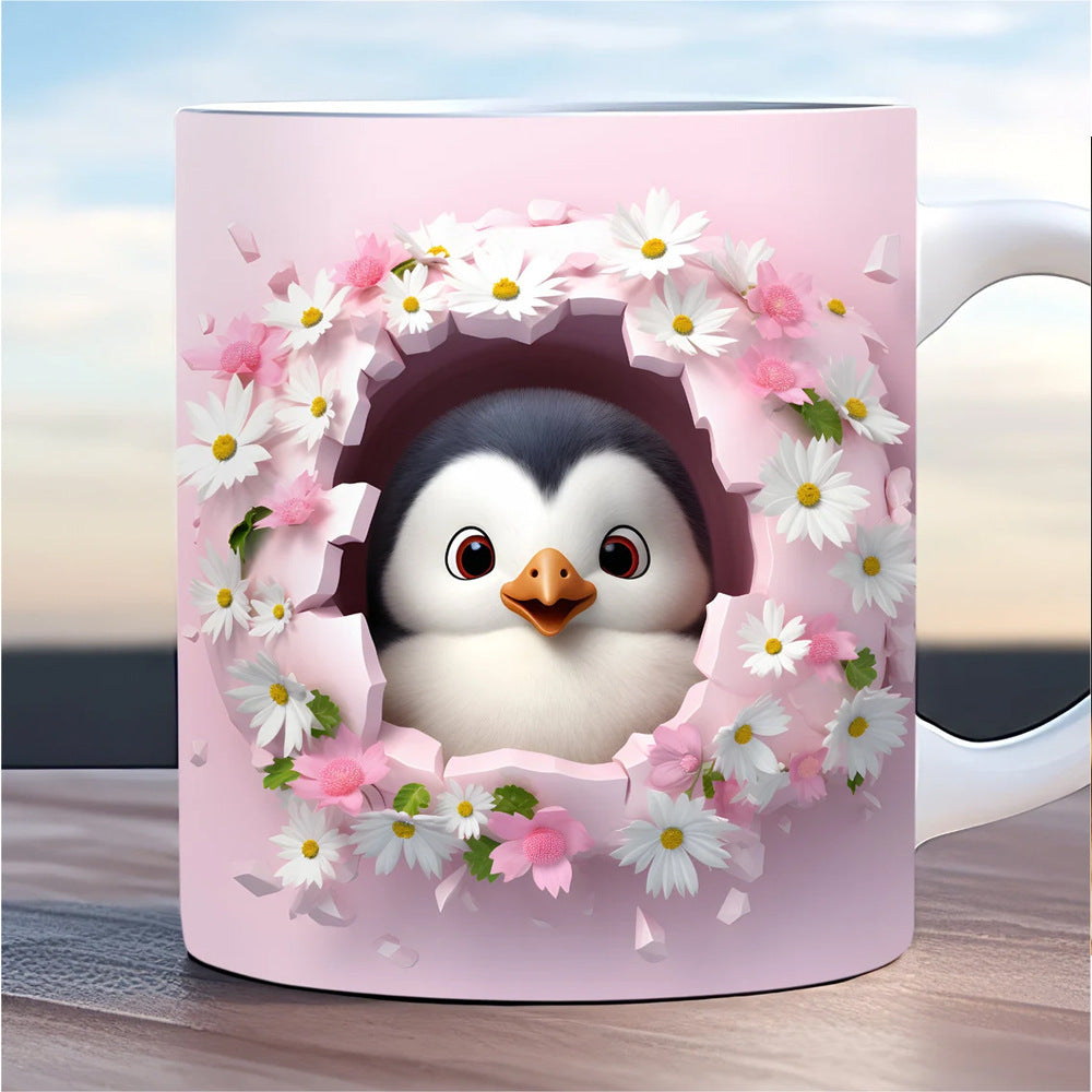 3D Penguin Ceramic Coffee Mug