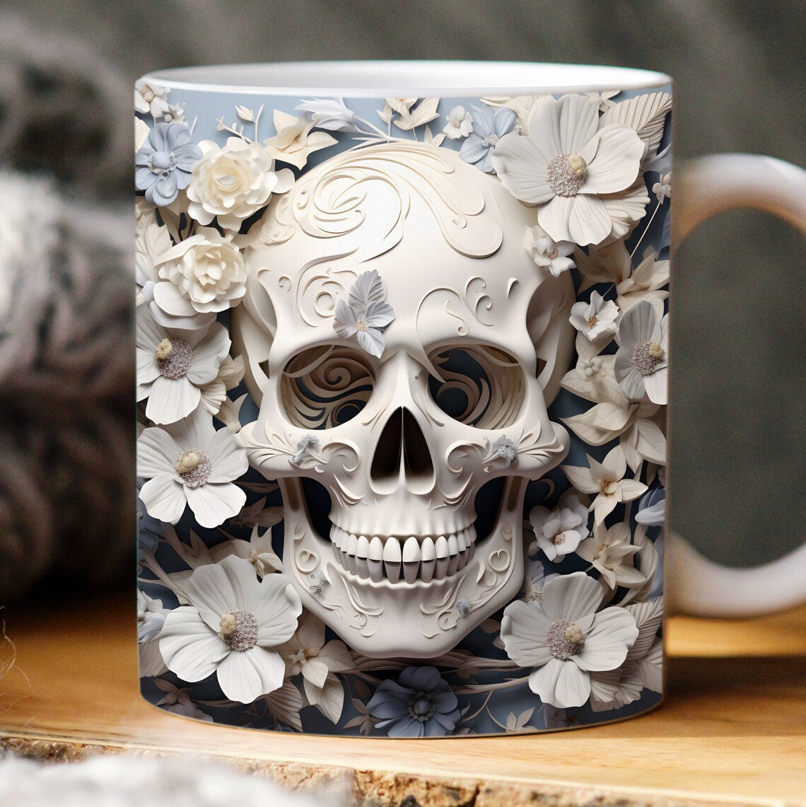 3D Skull Halloween Mug