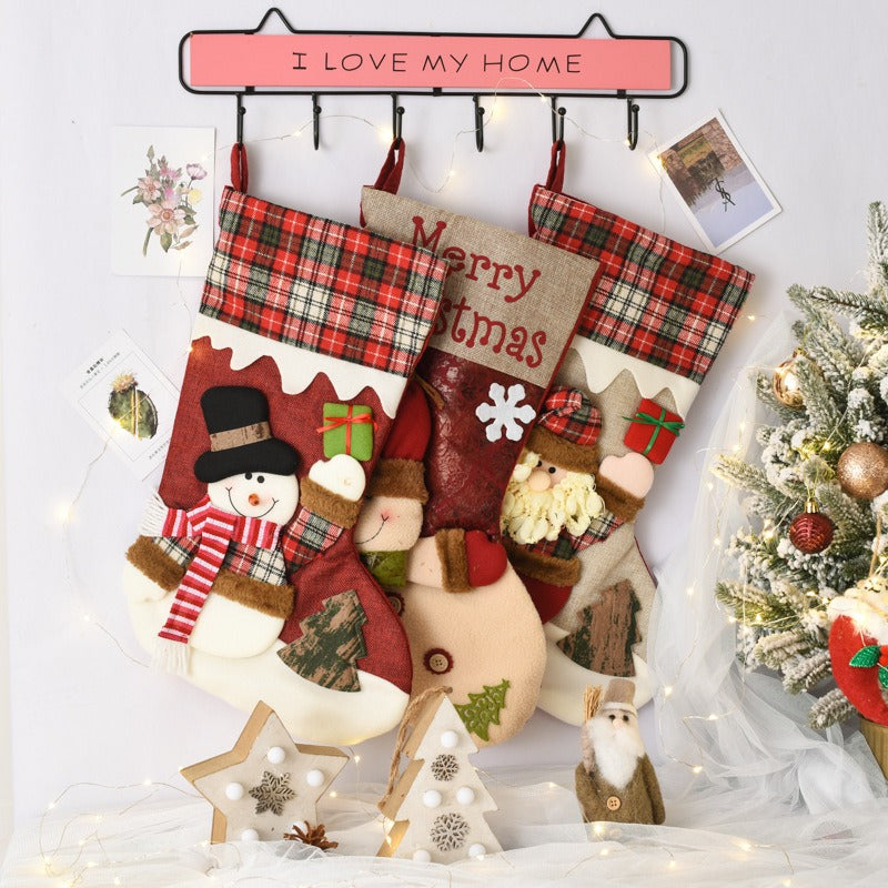 Large Christmas Sock Bag - Santa Candy & Tree Pendant