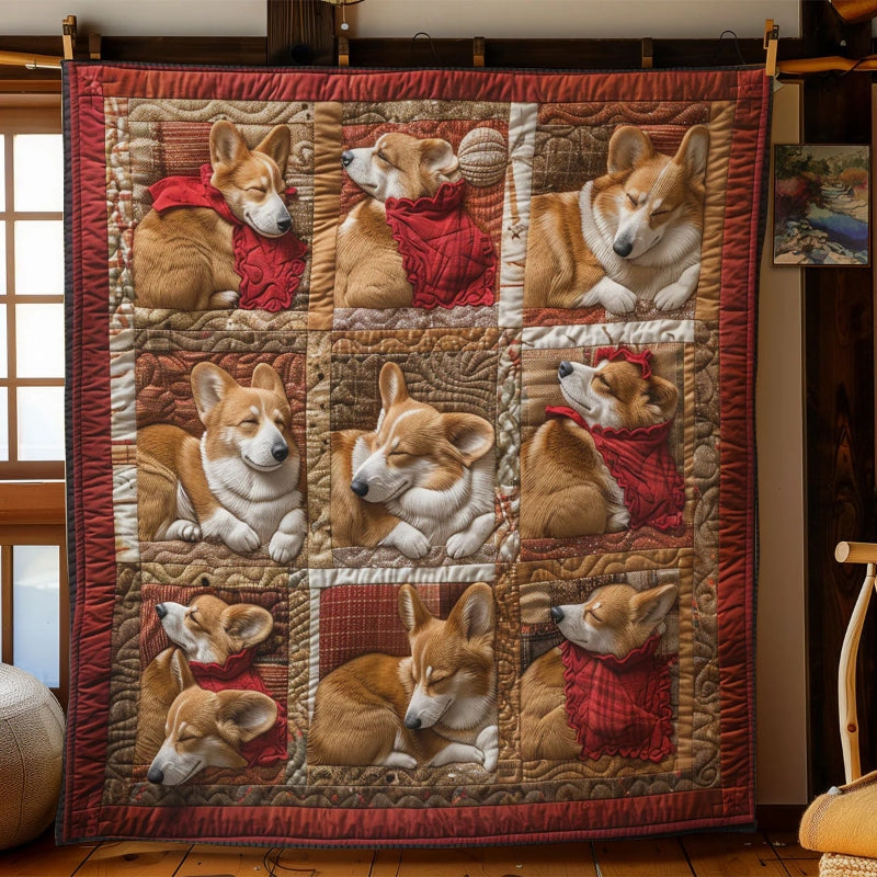 Happy Corgi Sleeping Blanket - D255 - Premium Blanket