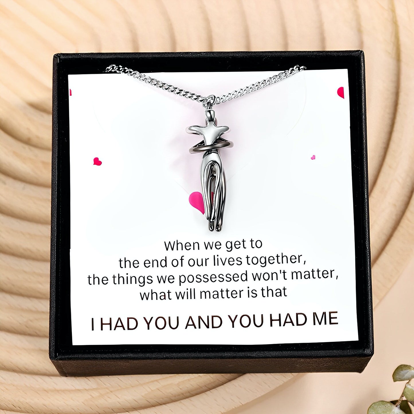 Couple Plated Metal Hug Necklace - The Perfect Gift for Loved One