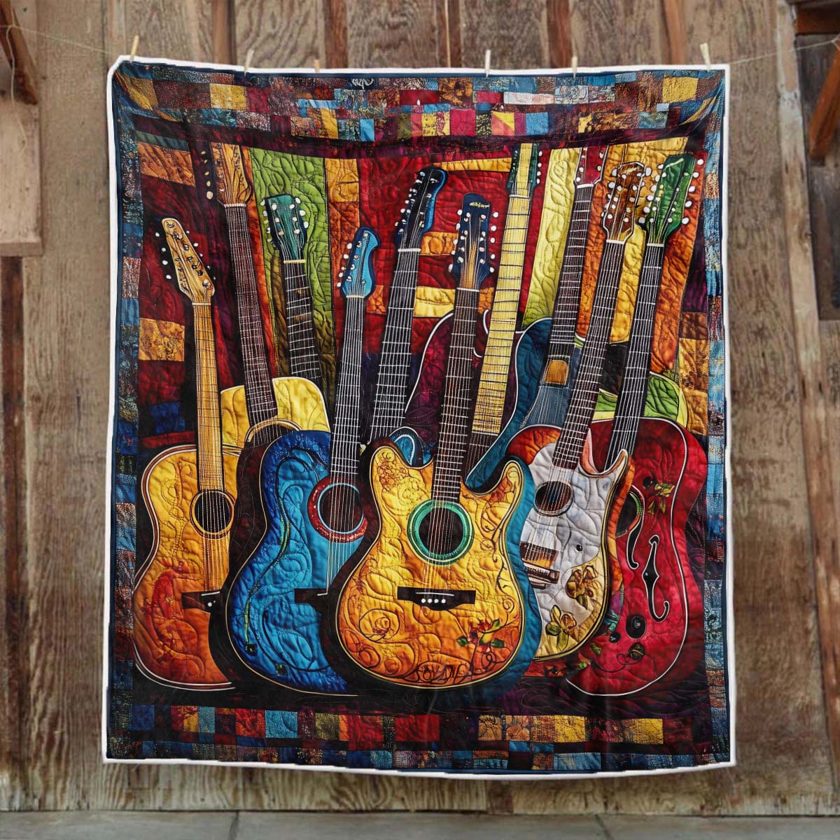 Melody Of Color Artistic Guitars Blanket - D288 - Premium Blanket