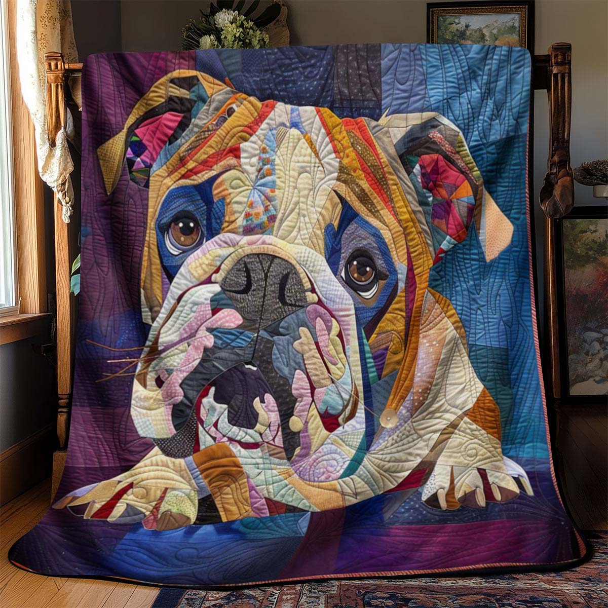 Cozy Bulldog Blanket - D292 - Premium Blanket