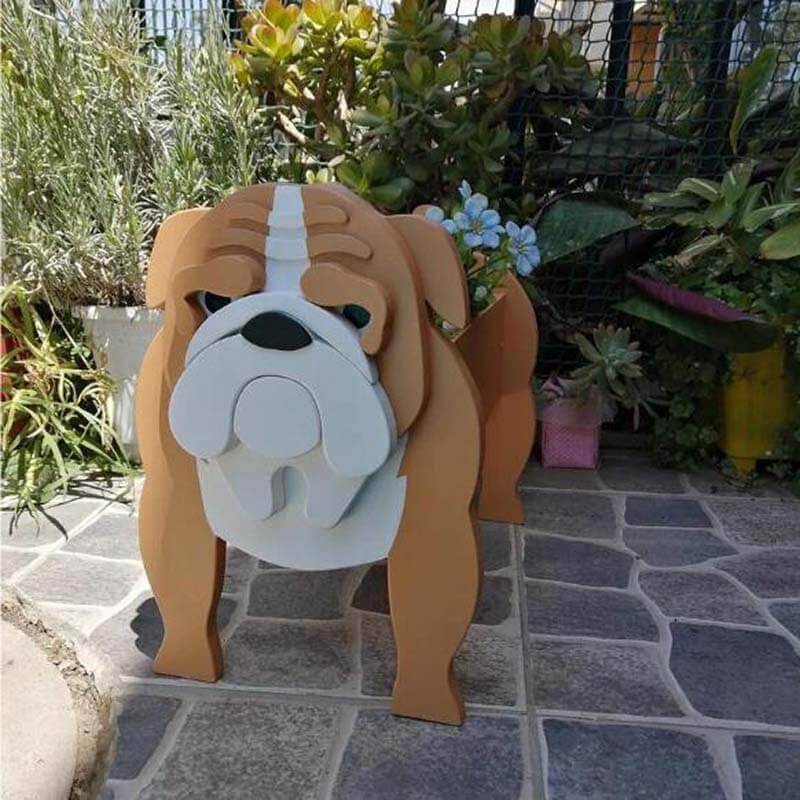 Yellow English Bulldog Planter AP011