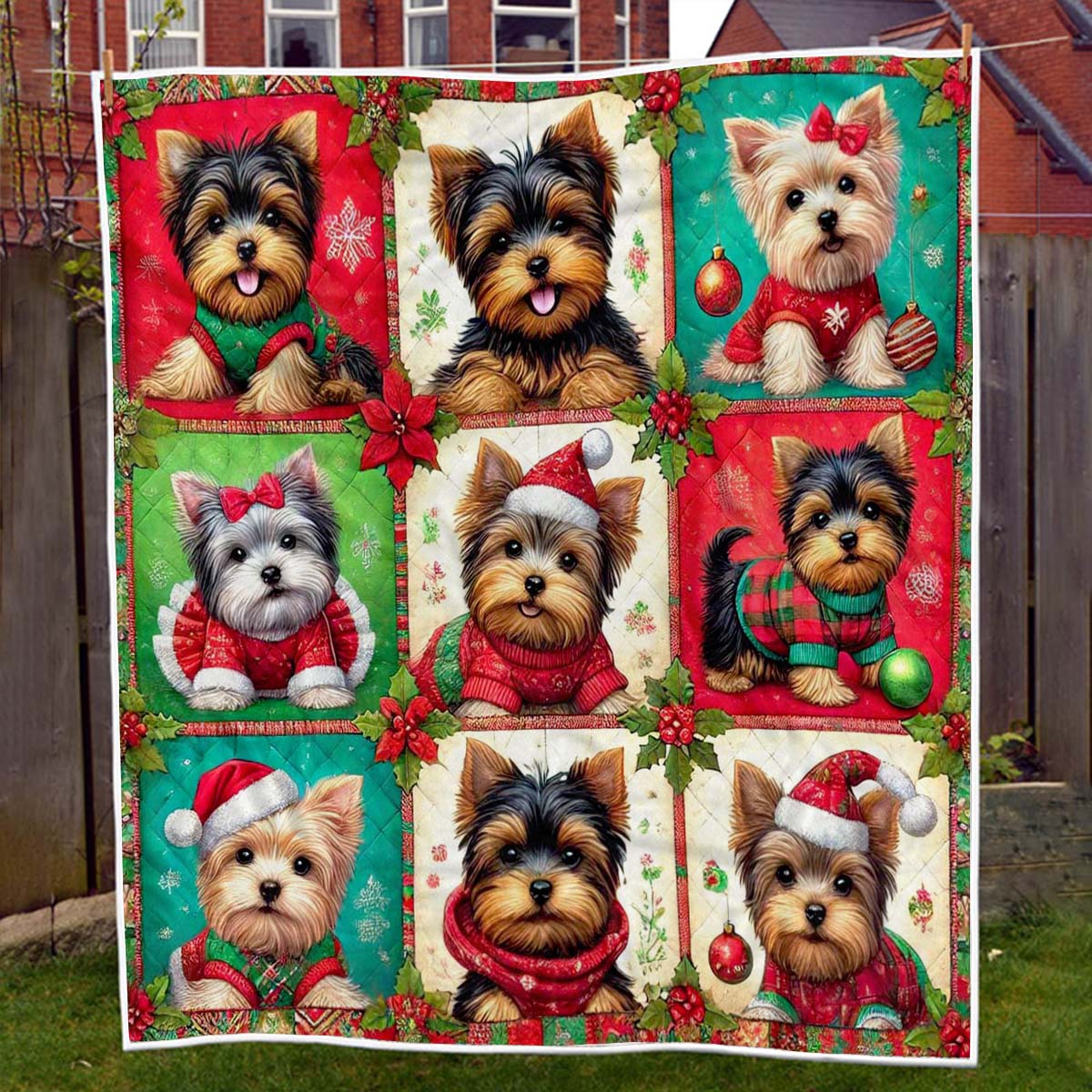 Yorkshire Terrier Christmas Blanket - H188 - Premium Blanket