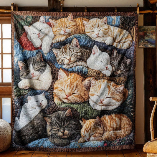 Slumbering Kitties Blanket - H220 - Cat Premium Blanket