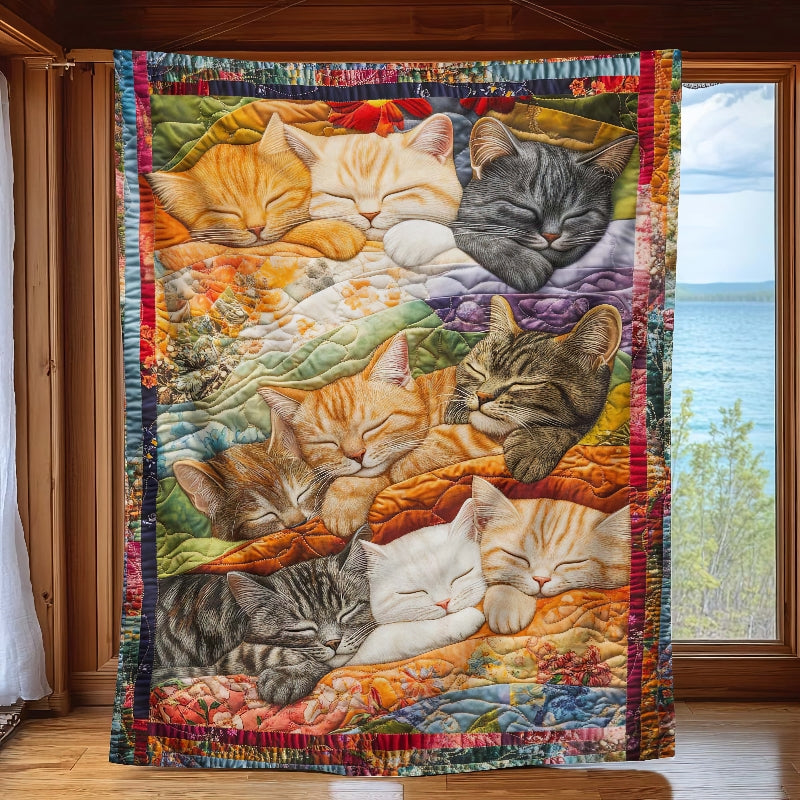 Slumbering Kitties Blanket - H258 - Cat Premium Blanket