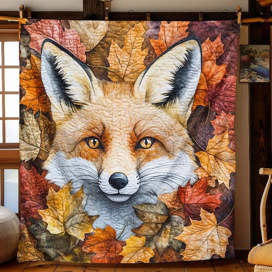 Falling Leaves Fox Blanket - H270 - Premium Blanket