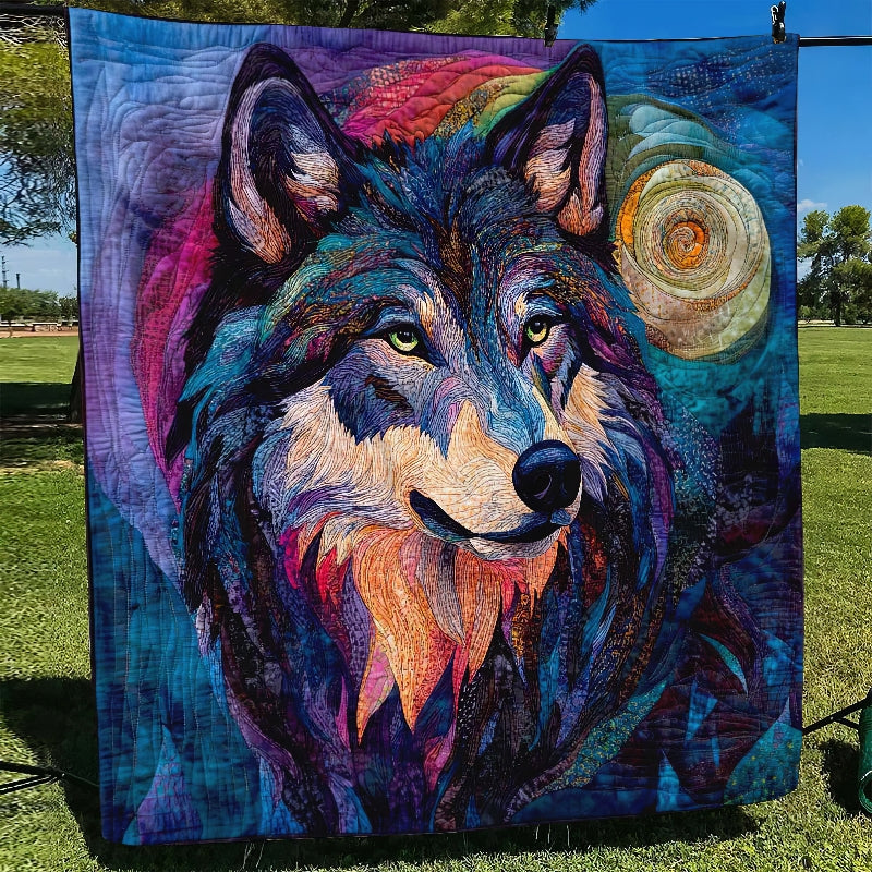 Wolf in the Night Blanket - H271 - Premium Blanket