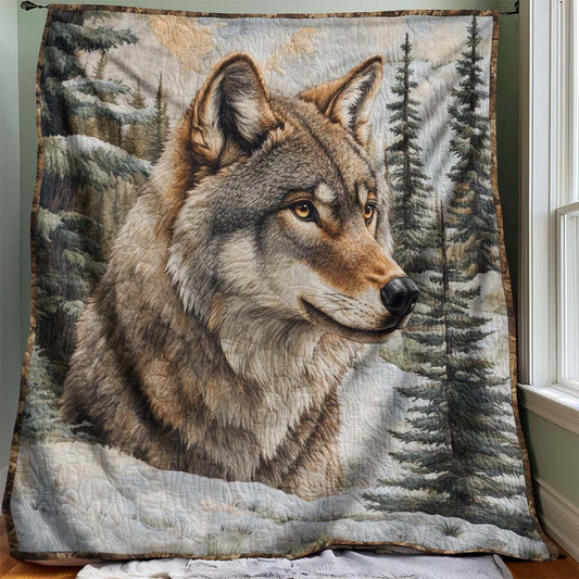 The Silent Snowbound Wolf Blanket - H281 - Premium Blanket