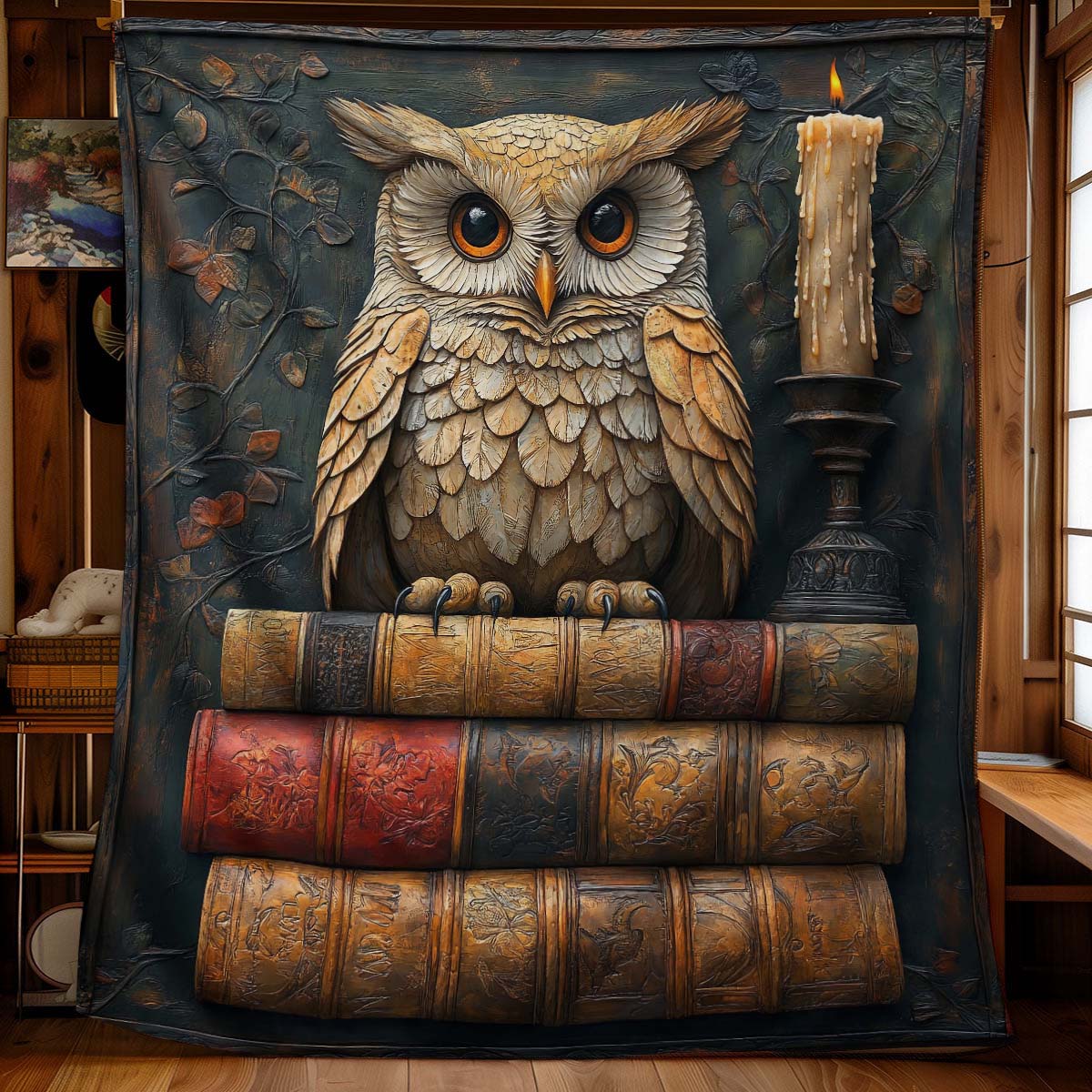 Bookish Owl Blanket - H293 - Premium Blanket