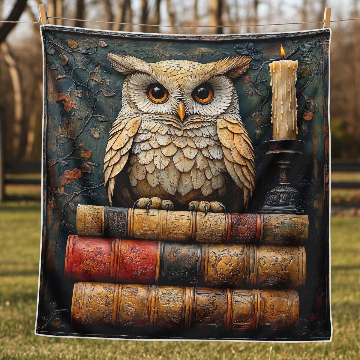 Bookish Owl Blanket - H293 - Premium Blanket