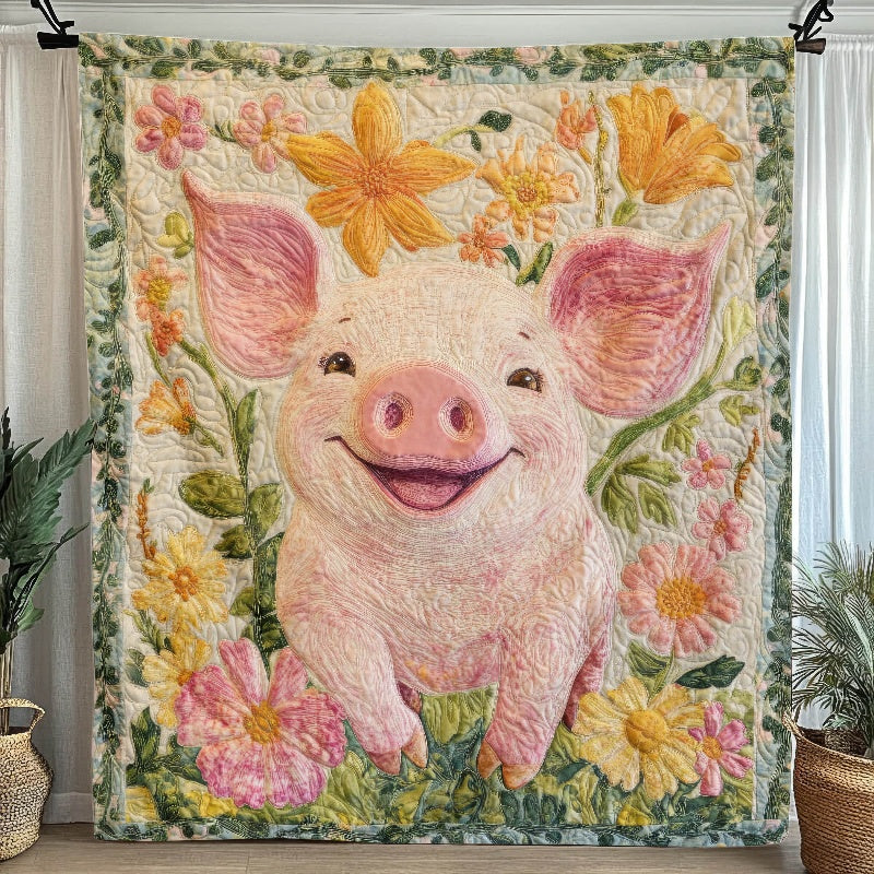 Smiling Pink Piggy Blanket - H298 - Premium Blanket