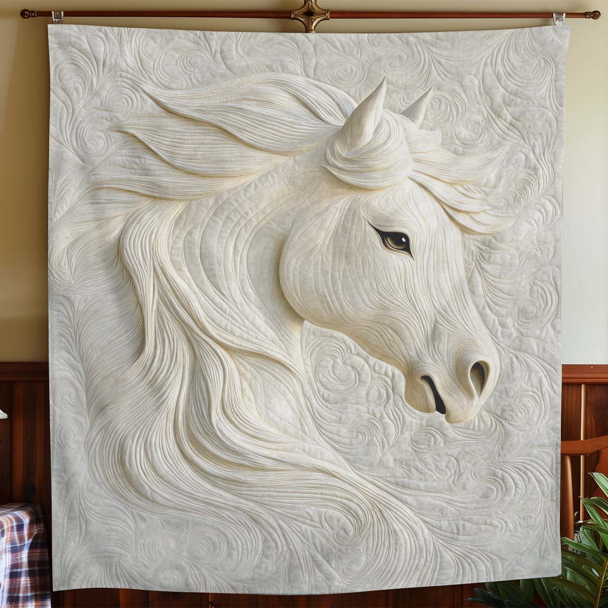 Graceful White Horse Blanket - H311 - Premium Blanket