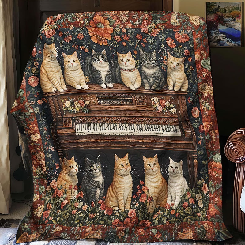 Melodic Cats Blanket - H337 - Cat Premium Blanket