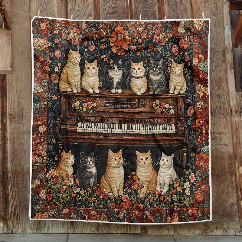 Melodic Cats Blanket - H337 - Cat Premium Blanket