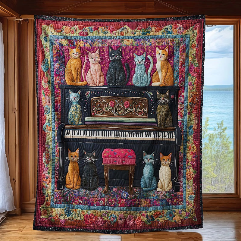 Melodic Cats Blanket - H338 - Cat Premium Blanket