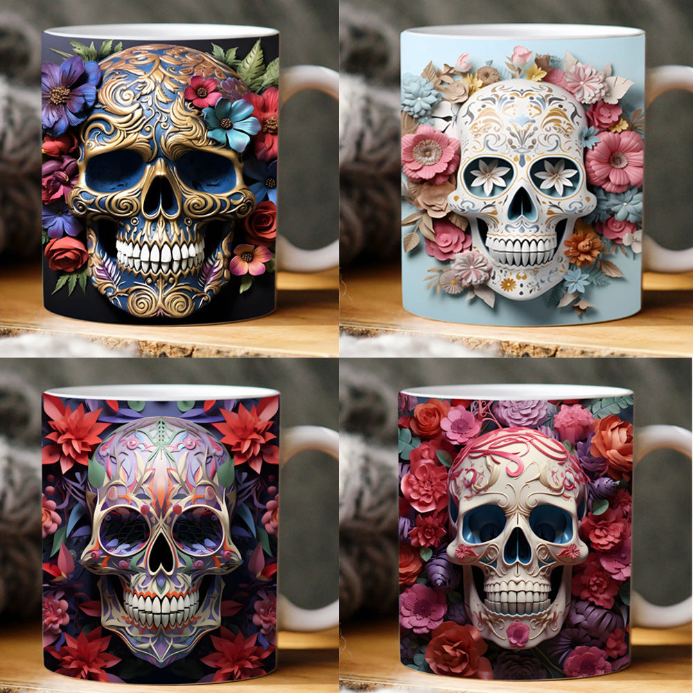 3D Skull Halloween Mug