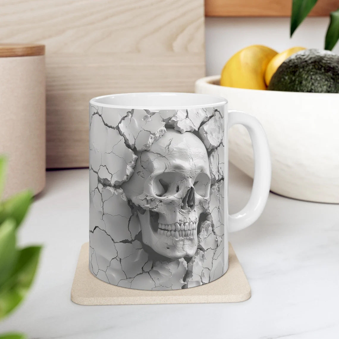 3D Skull Halloween Mug