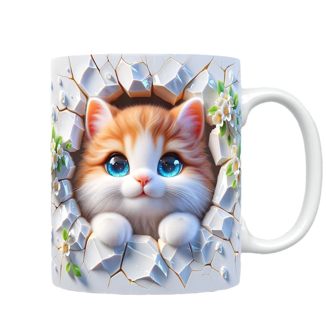 Animal Enamel Mug – 3D Rabbit, Cat & Elephant