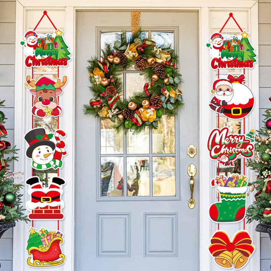 Christmas Door Decor - Santa & Snowman Hangings