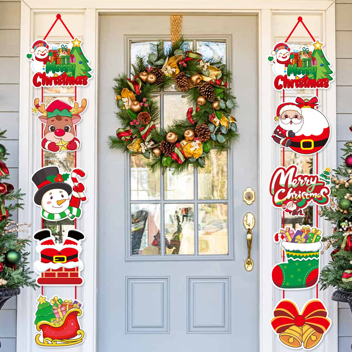 Christmas Door Decor - Santa & Snowman Hangings E