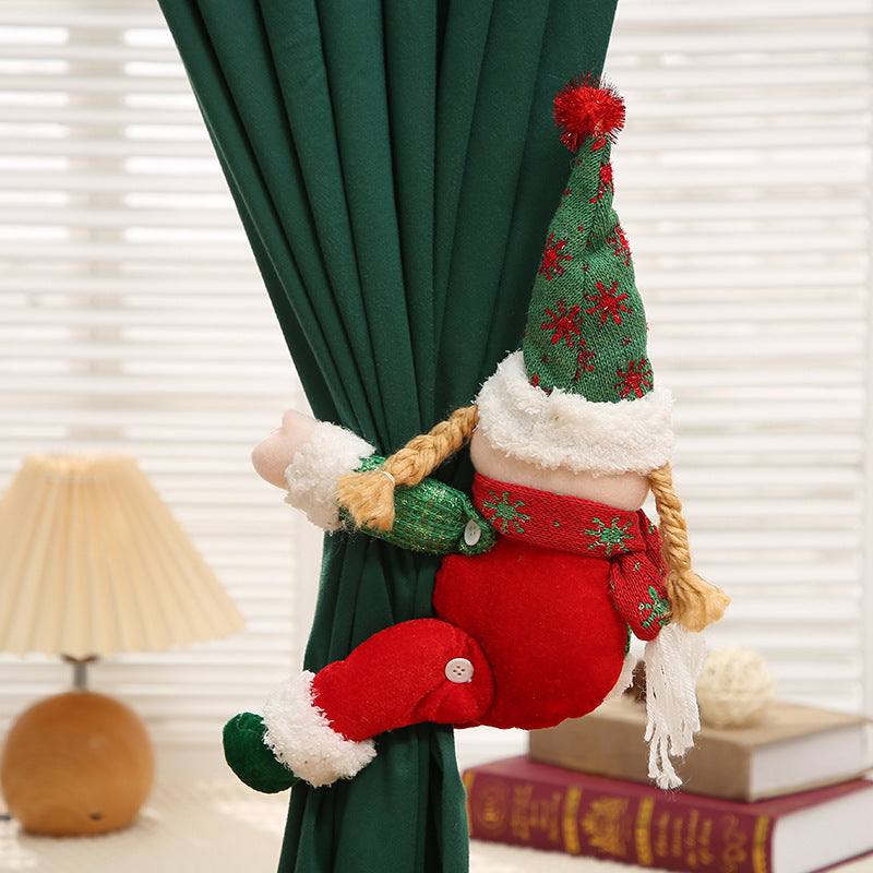 Knitted Santa Doll - Curtain Buckle & Window Decor