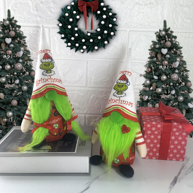 Grinch Doll - Faceless Rudolph Holiday Ornament