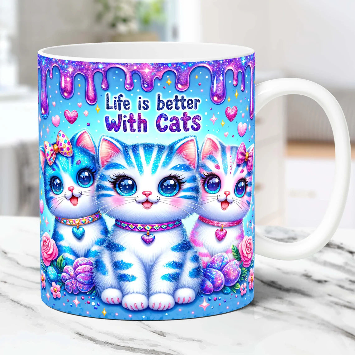 Life Is Better with Cats – Ceramic Coffee Mug