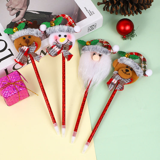 Christmas Cartoon Ballpoint Pen - Snowman & Santa Design