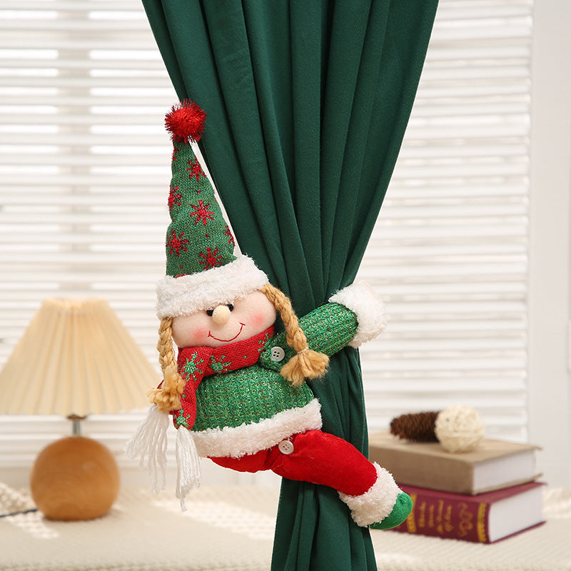 Knitted Santa Doll - Curtain Buckle & Window Decor