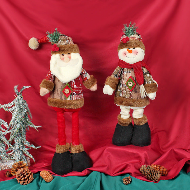 Retractable Santa & Snowman Dolls - Window Ornaments