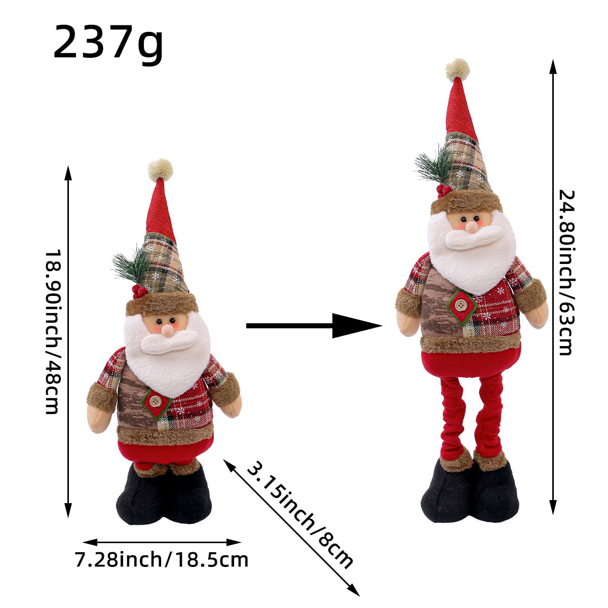 Retractable Santa & Snowman Dolls - Window Ornaments