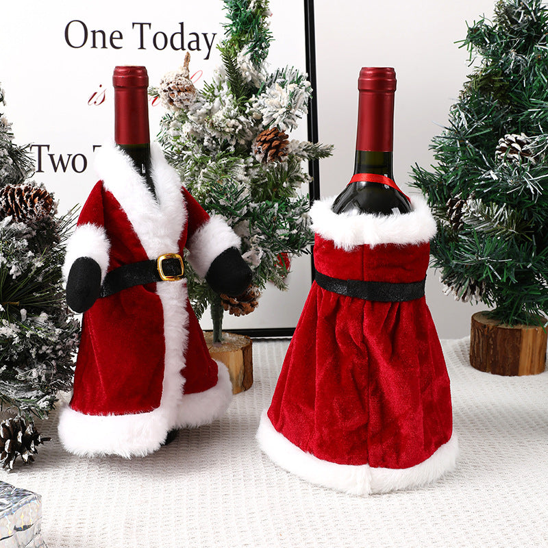 Christmas Wine Bottle Cover - Creative Dress & Skirt Design