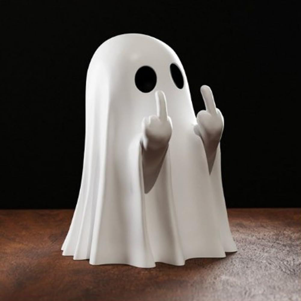 Cute Ghost Middle Finger - Halloween Resin Ornament