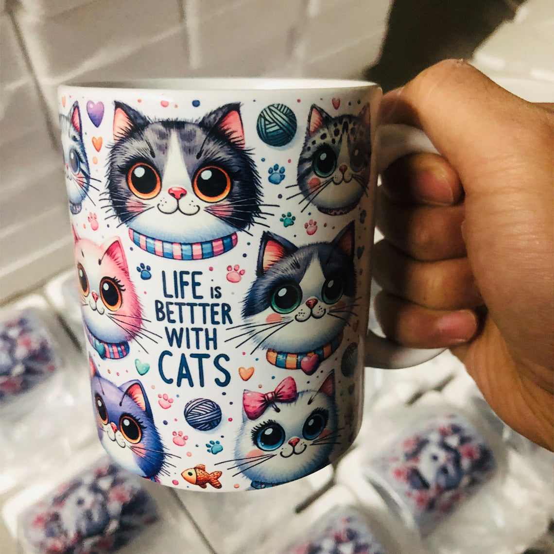 Life Is Better with Cats – Ceramic Coffee Mug