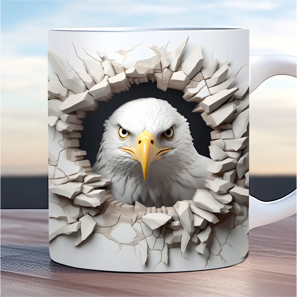 3D Tit Pattern Ceramic Mug – Perfect Christmas Gift