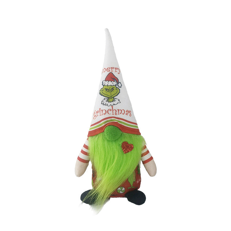 Grinch Doll - Faceless Rudolph Holiday Ornament