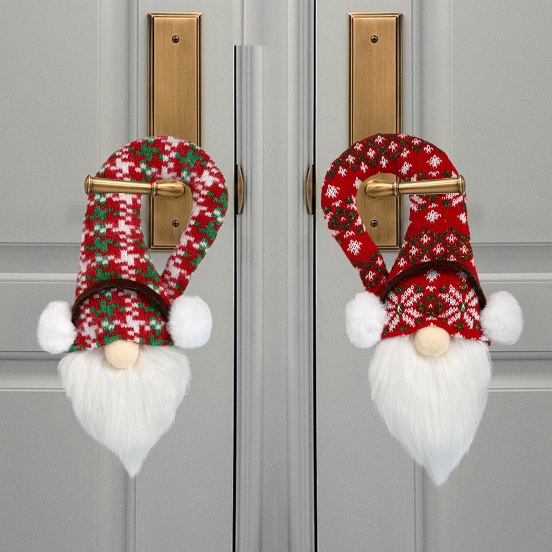 Faceless Santa Claus Door Handle Pendant - Festive Home Decoration