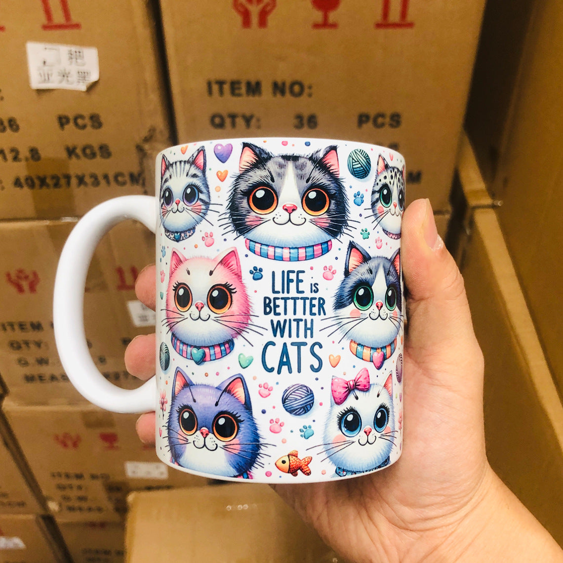 Life Is Better with Cats – Ceramic Coffee Mug