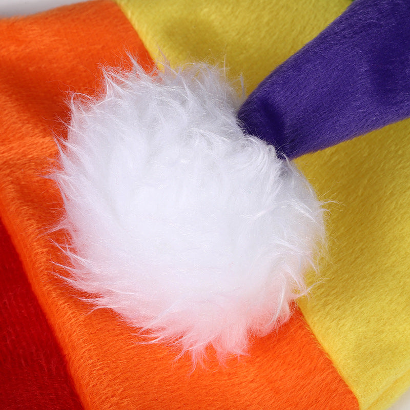 Rainbow Plush Christmas Hat - Fun Santa Hat for Festival Parties